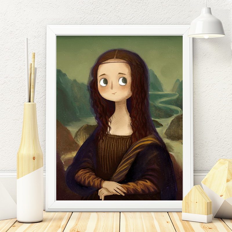 戴珍珠少女耳环珍珠名画减压填充手工成人数字油画diy