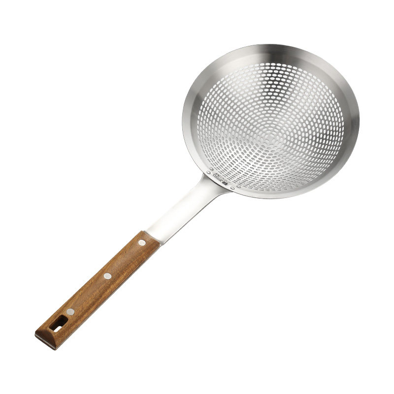 不锈钢油炸漏勺厨房滤油长柄家用捞面港式隔油漏勺