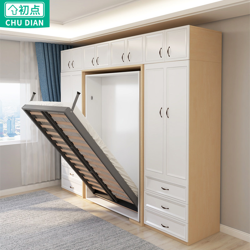 初点旋转隐形壁柜床带衣柜一体折叠折叠床
