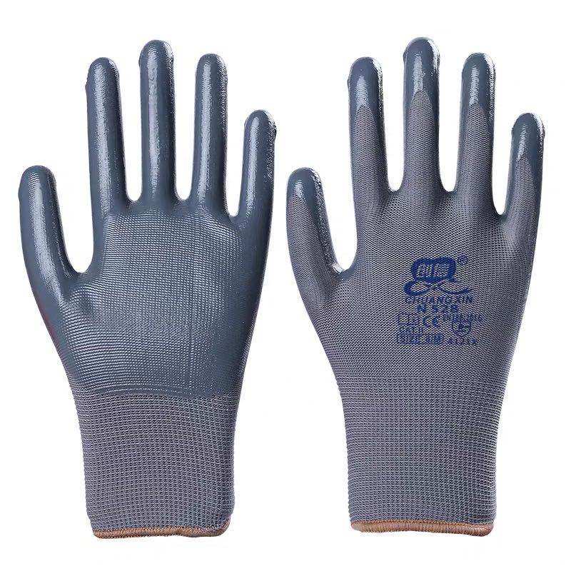 创信n-518手套劳保工作耐磨塑胶橡胶丁腈防水防滑带胶皮手套包邮
