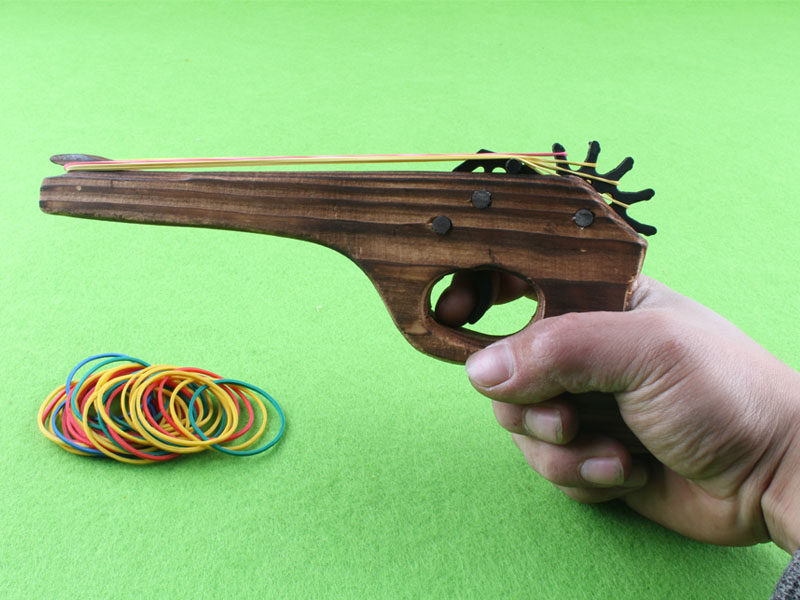 儿童手动连发皮筋软弹木枪手枪步枪回忆表演软弹枪