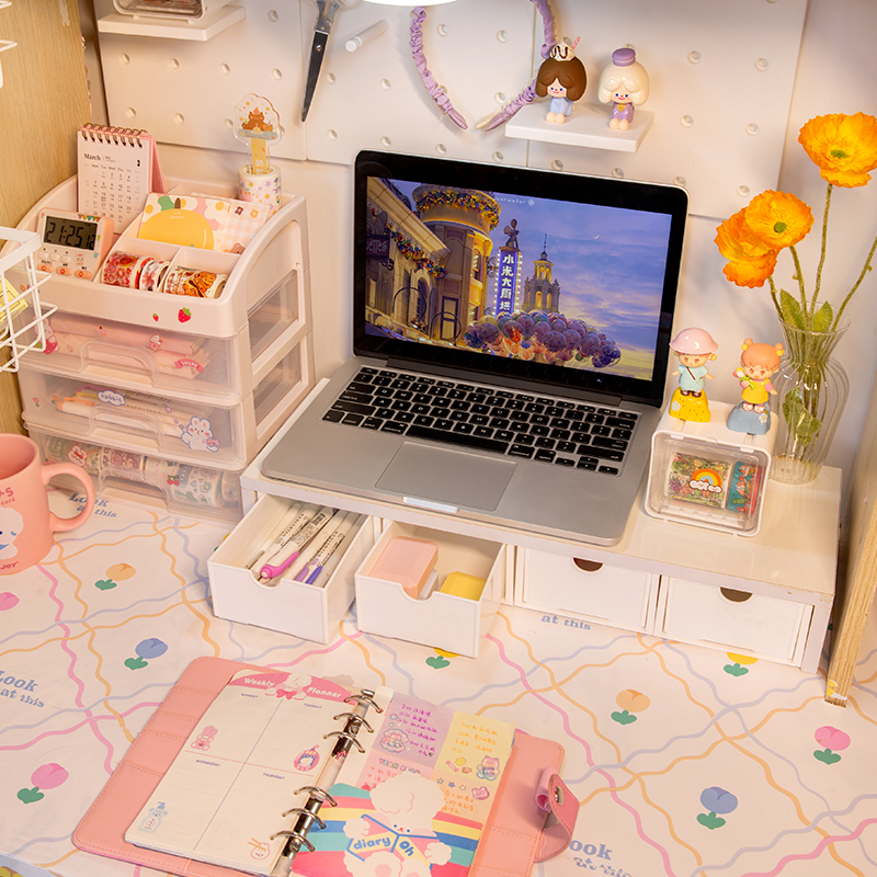 ins书桌收纳桌面布置神器宿舍办公室改造好物桌面收纳盒