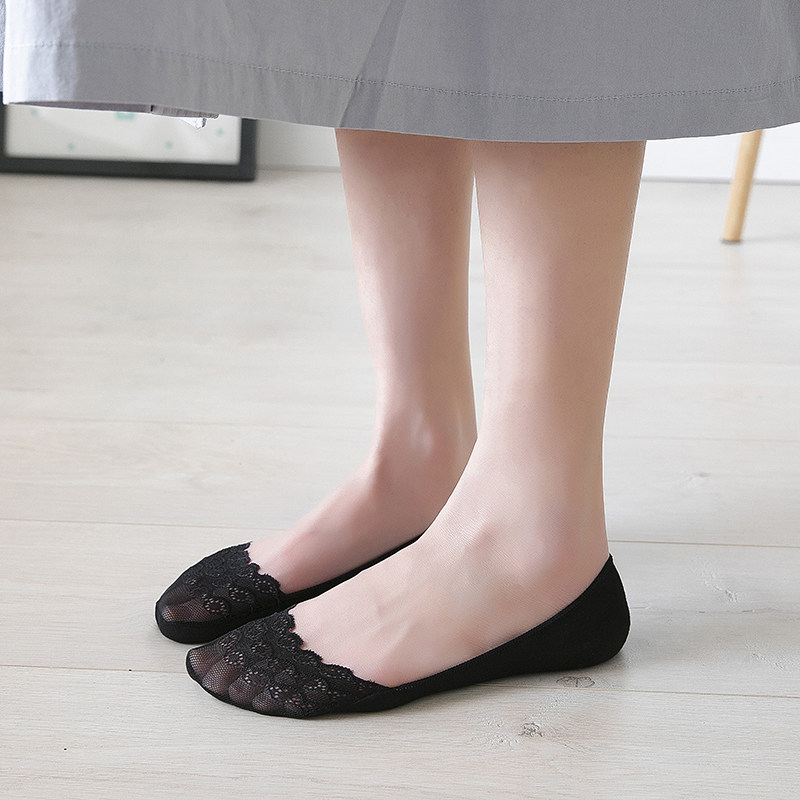 船袜女纯棉浅口硅胶防滑隐形薄款不掉跟脚脚底船袜