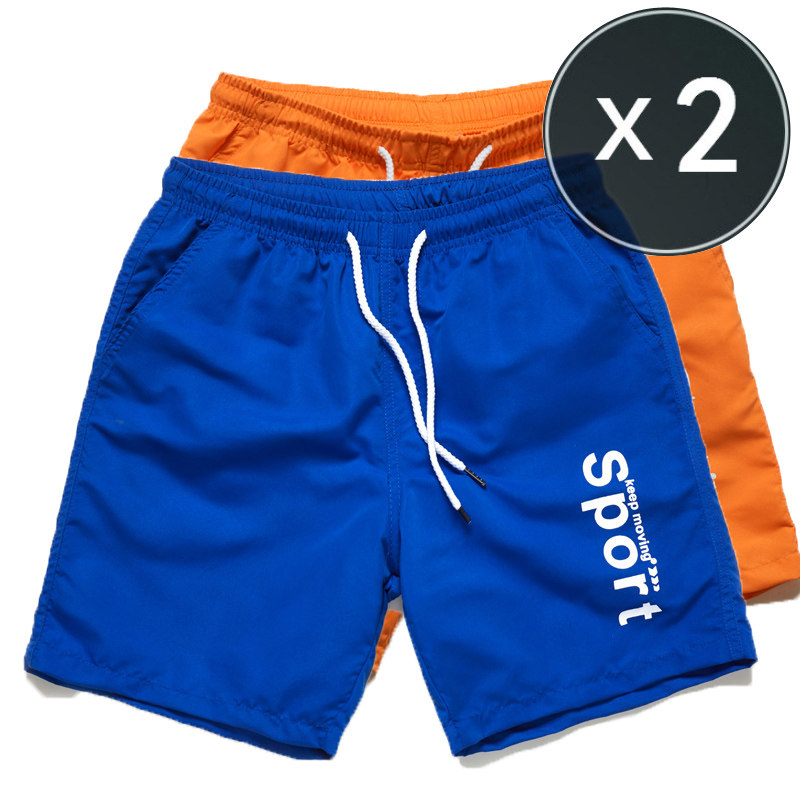 短裤男夏外穿薄款休闲五分裤子蓝色潮流运动3分沙滩裤情侣4分中裤