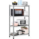 Stainless steel kitchen shelf microwave oven floor multi-layered three-layer multi-function storage rack storage shelves Stainless steel kitchen shelf microwave oven floor multi-layered three-layer multi-function storage rack storage shelves