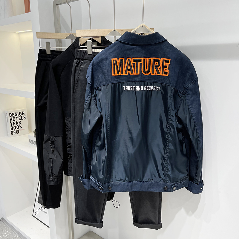 东莞出品！品质象征！黑牡丹重工刺绣 男士牛仔衣夹克外套潮0475