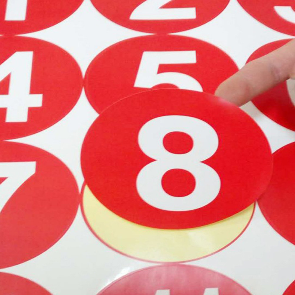 大号9cm彩色防水圆形不干胶数字贴餐桌贴活动手臂贴衣服贴二维码