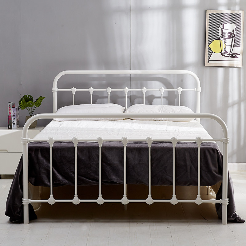 北欧铁艺ins现代简约网红铁架出租房轻奢铁床双人床铁艺
