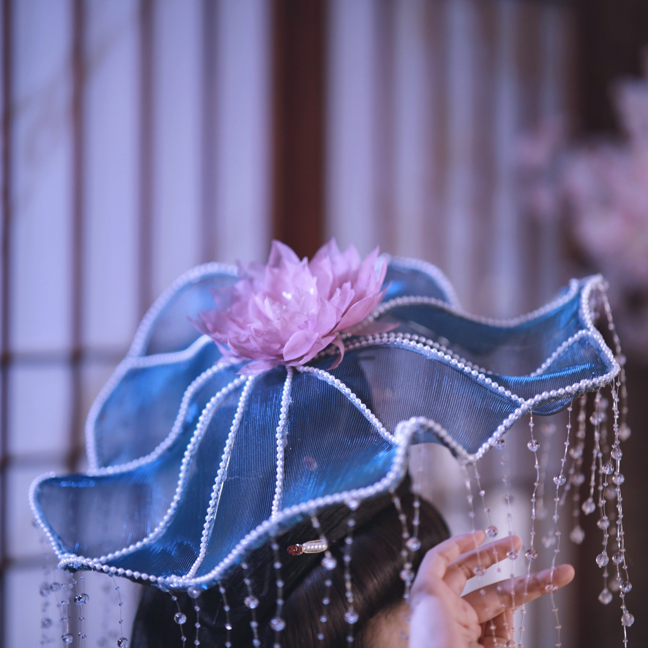 凌波蝉鸣知夏杨贵妃荷叶流苏汉服头饰古风配饰发饰