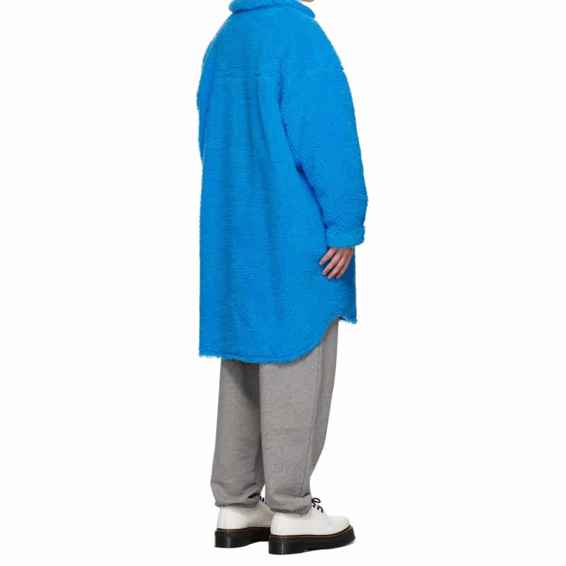 买手doublet现货可乐钮扣设计羔羊摇粒造型棉袄皮草