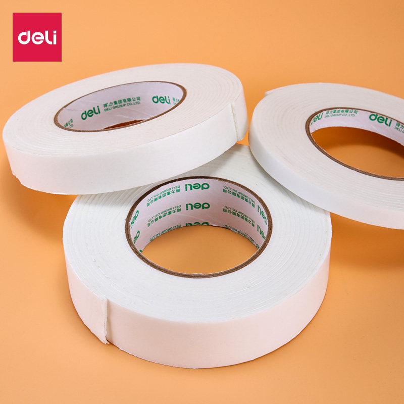 海绵泡沫双面胶固定得力文具批发超粘墙面高度胶带