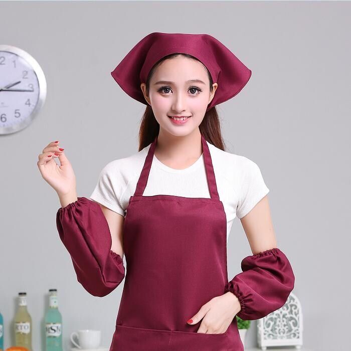 西餐糕点黑色厨房烘焙师餐饮三角头巾饭店帽子帽子