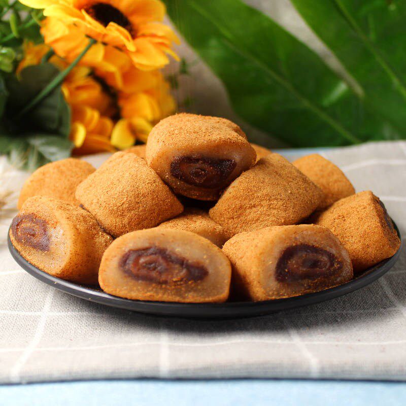 打滚东北特产小吃豆面卷子红豆糯米传统糕点