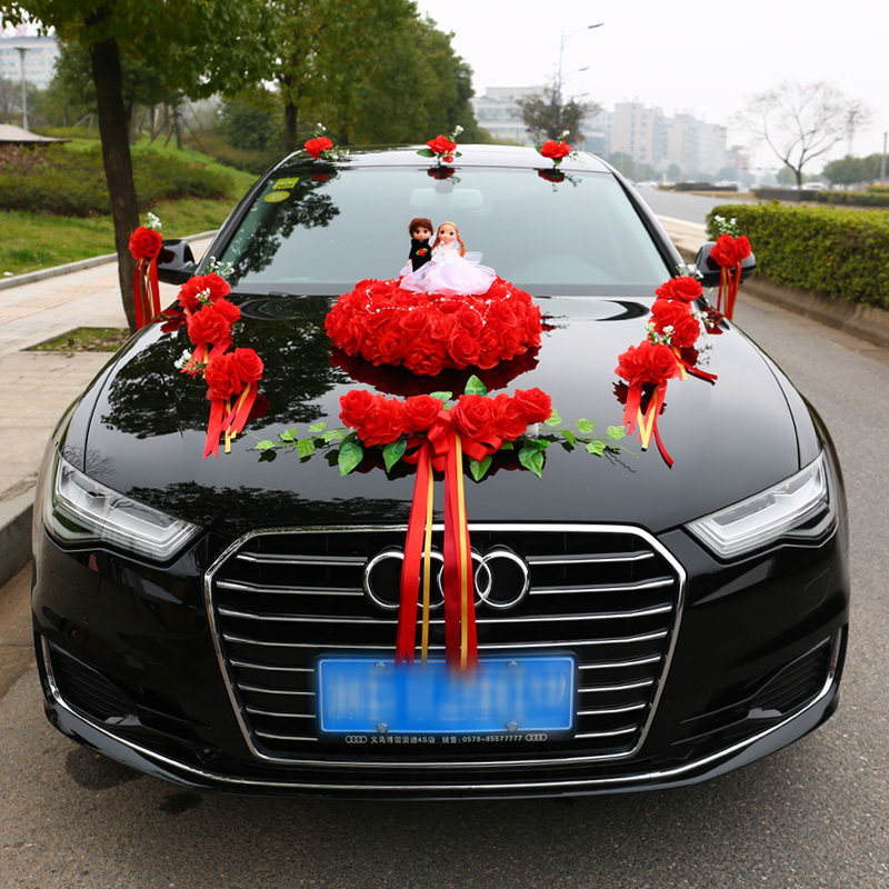 主婚车装装饰车头花主车花车结婚副车全套车队拉花