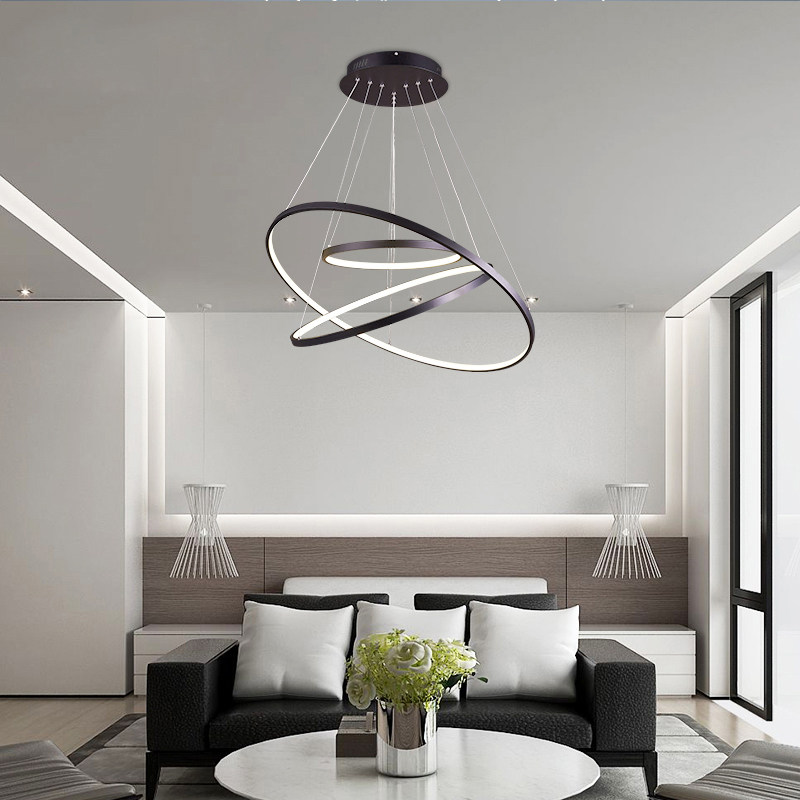 现代简约餐厅吊灯圆圈环形创意艺术艺术客客厅led客厅吊灯