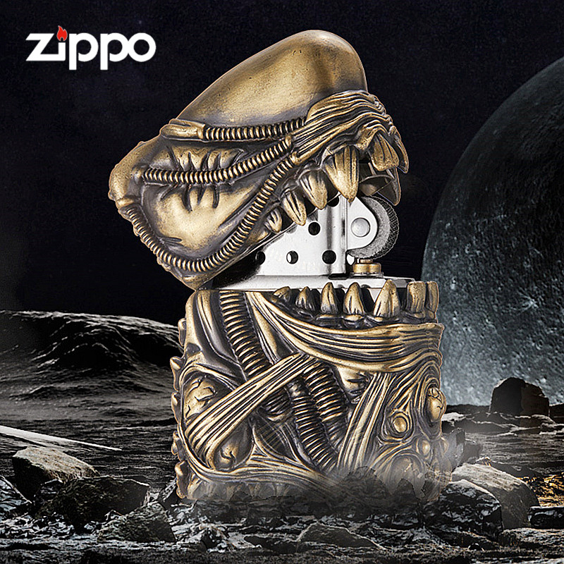 zippo正版打火机外星异形普罗米修斯收藏创意铠甲防风zippo