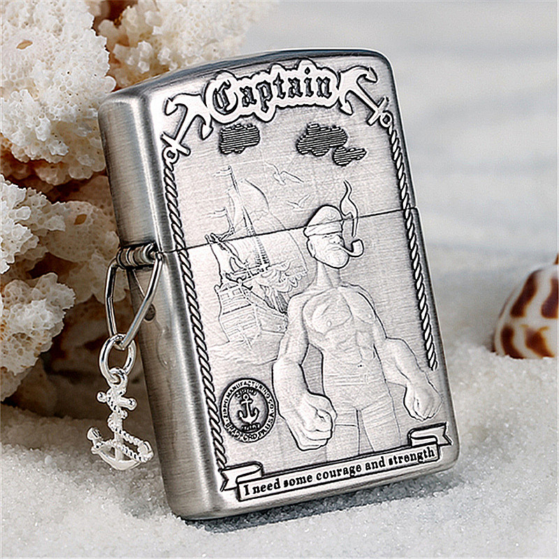 zippo正版打火机大力水手盔甲银色定制创意防风煤油zippo