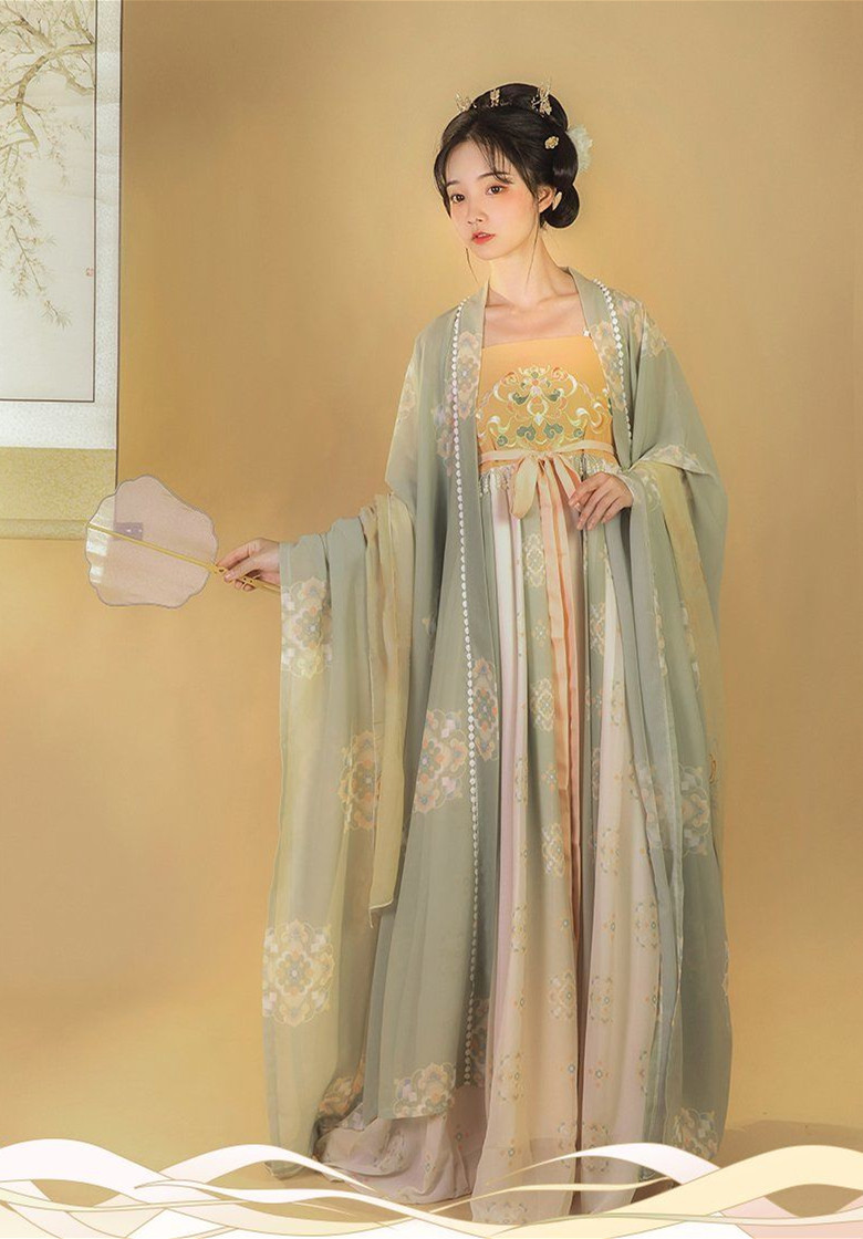 花小衣原原创中国国风汉服女唐制诃子裙惊鸿客民族服装