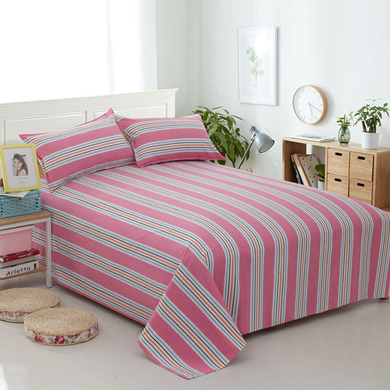 老粗布床单加厚加密单件双人单人宿舍炕单不掉色不起皱1.5 1.8床