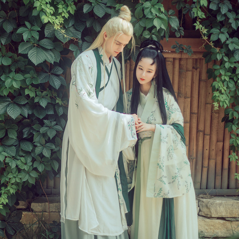 华姿仪赏相思意原创设计情侣款汉服男女装印花广袖交领襦裙现
