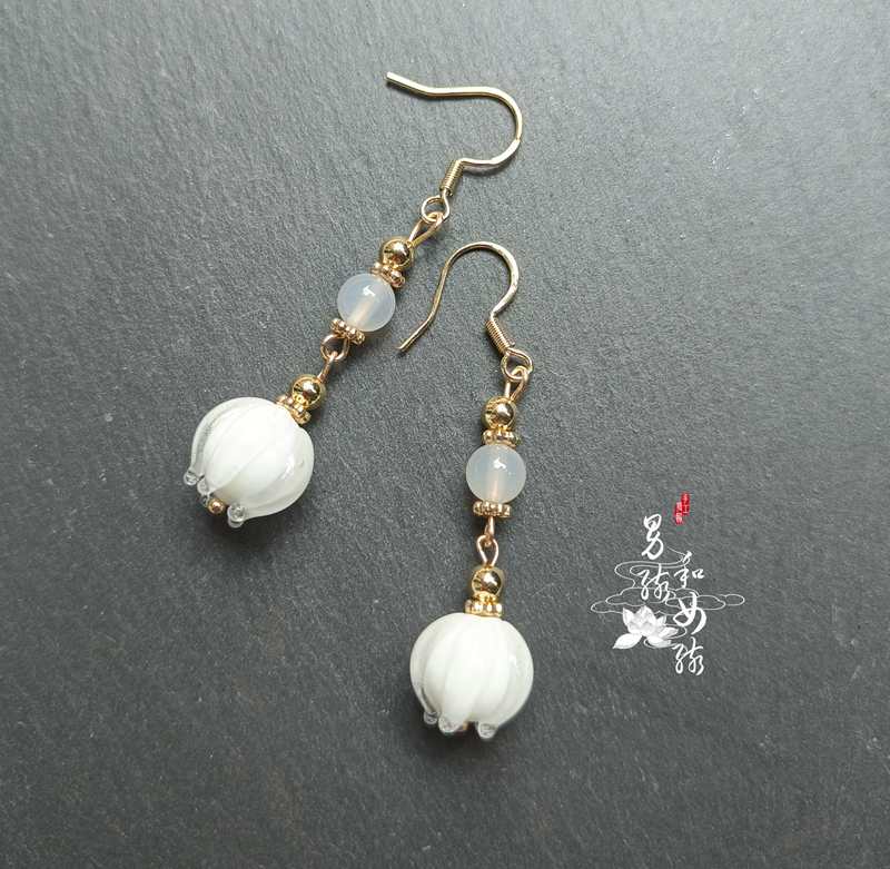 耳环原创汉服古典步摇古装气质精致叮琳可换耳环