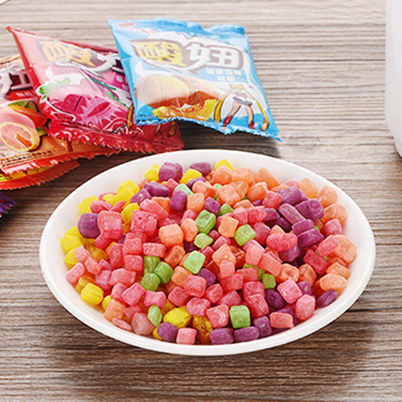 乐潮酸妞软糖水果qq糖儿时回忆怀旧小零食8090后童年记忆糖果散装