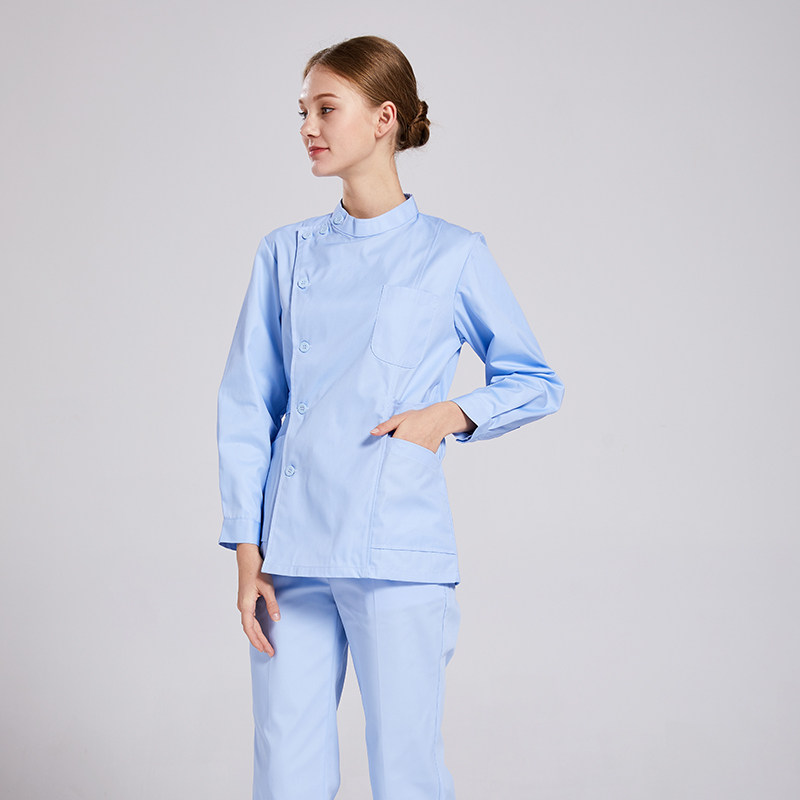 护士分体套装两件件套长袖蓝色医院学生工作服医护制服