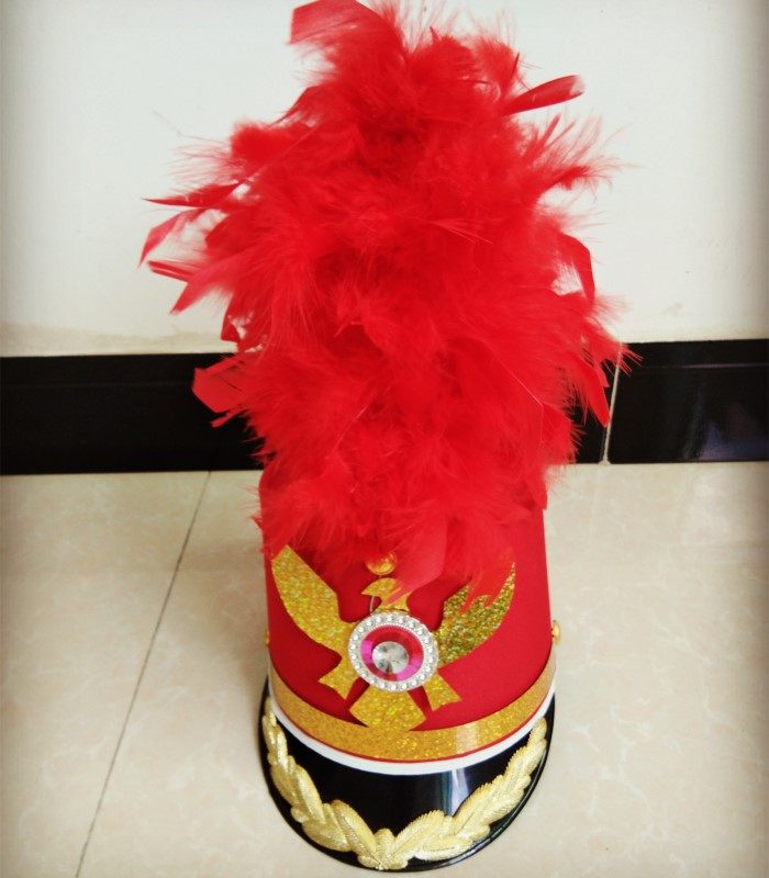 定做各式鼓号队帽子 仪仗队服高帽 高帽 表演帽 礼帽 乐队帽子