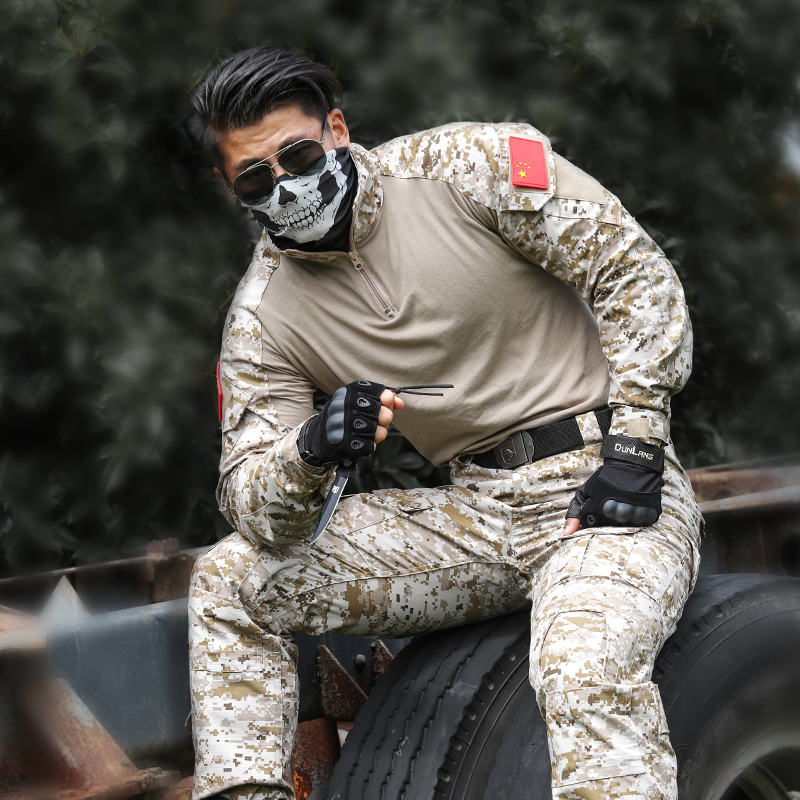 迷彩服套装男春夏新型户外CS蛙服战术套装短袖装透气教官工作服女