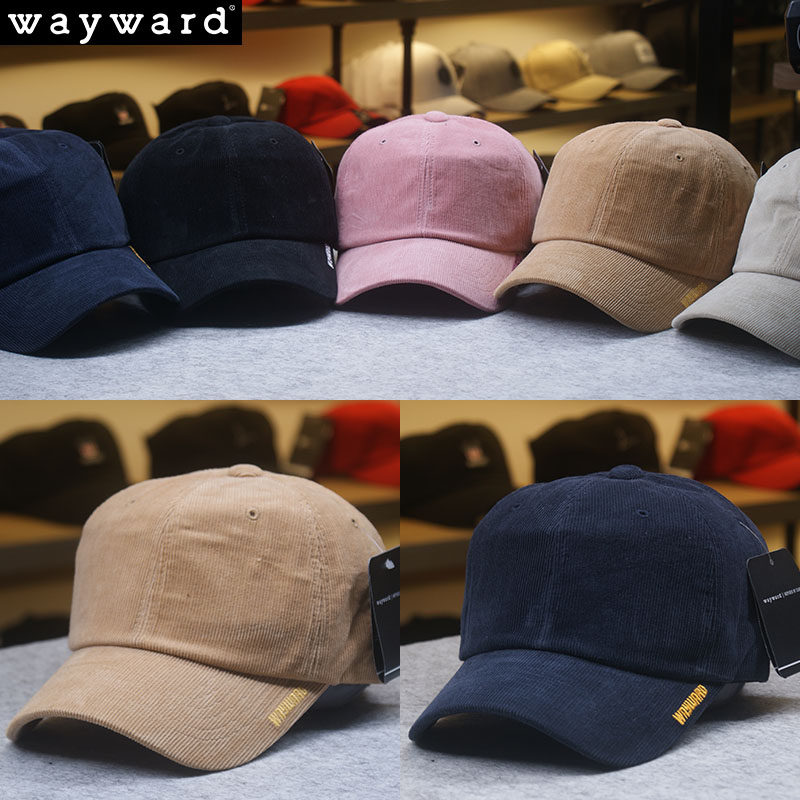 韩国品牌wayward男女冬季保暖嘻哈灯芯绒棒球帽纯棉帽子