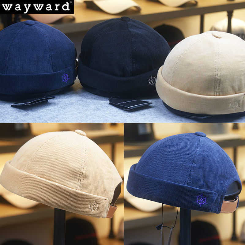 韩国品牌wayward现货男韩版潮女时尚百搭灯芯绒纯色帽子
