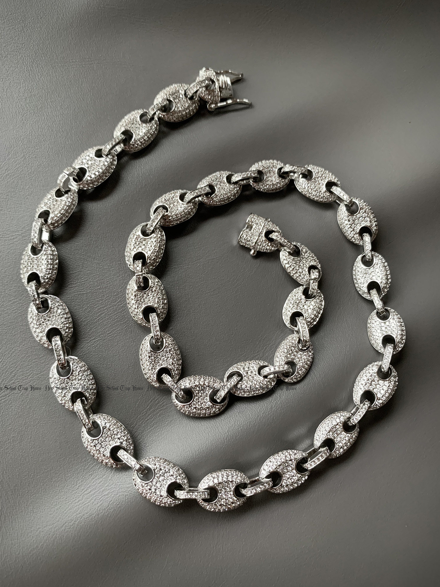 9mmgulinkchainnecklace嘻哈满钻项手链hiphop男女潮流项链