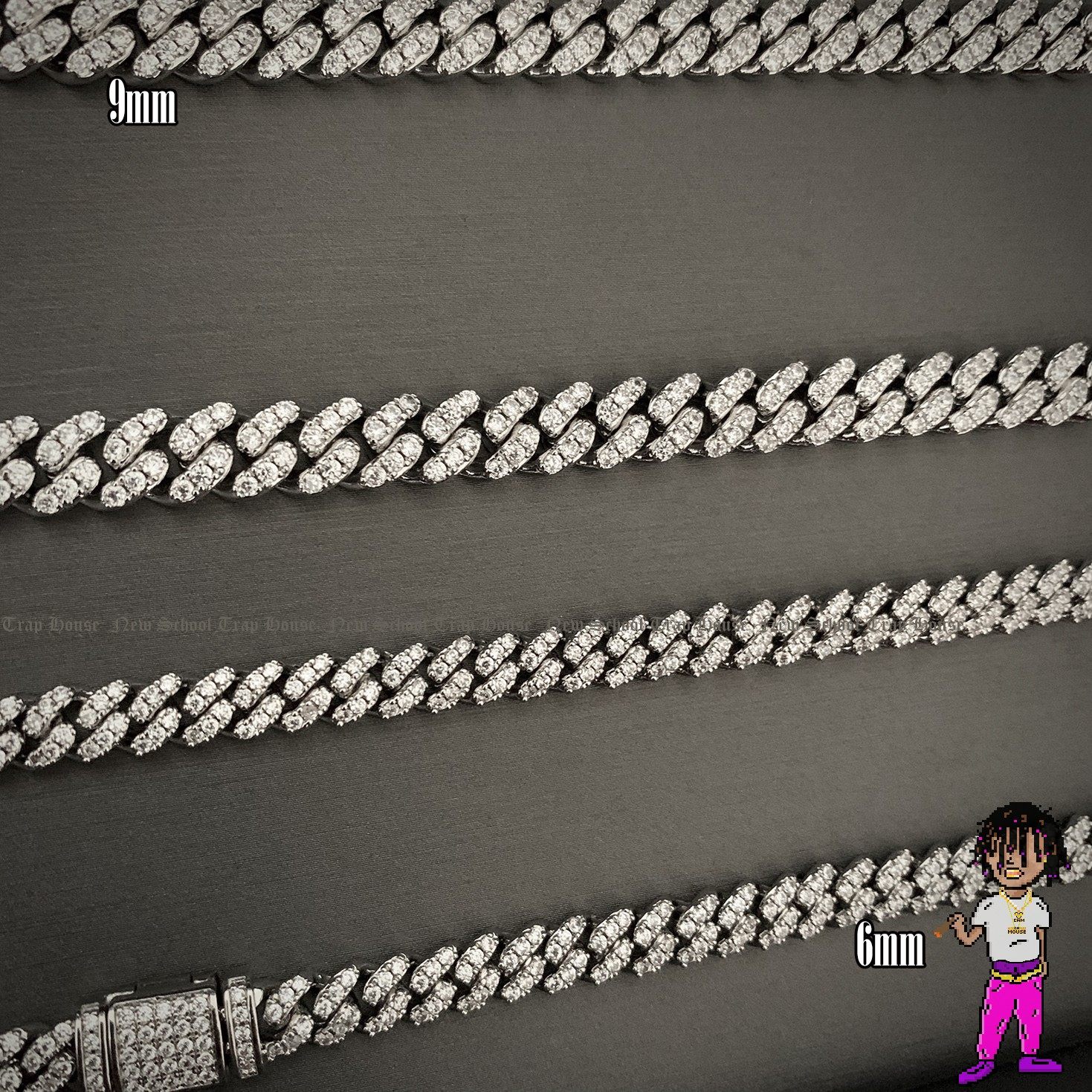 6mmcubanlinkchain古巴菱形锁骨项链手链男女项链