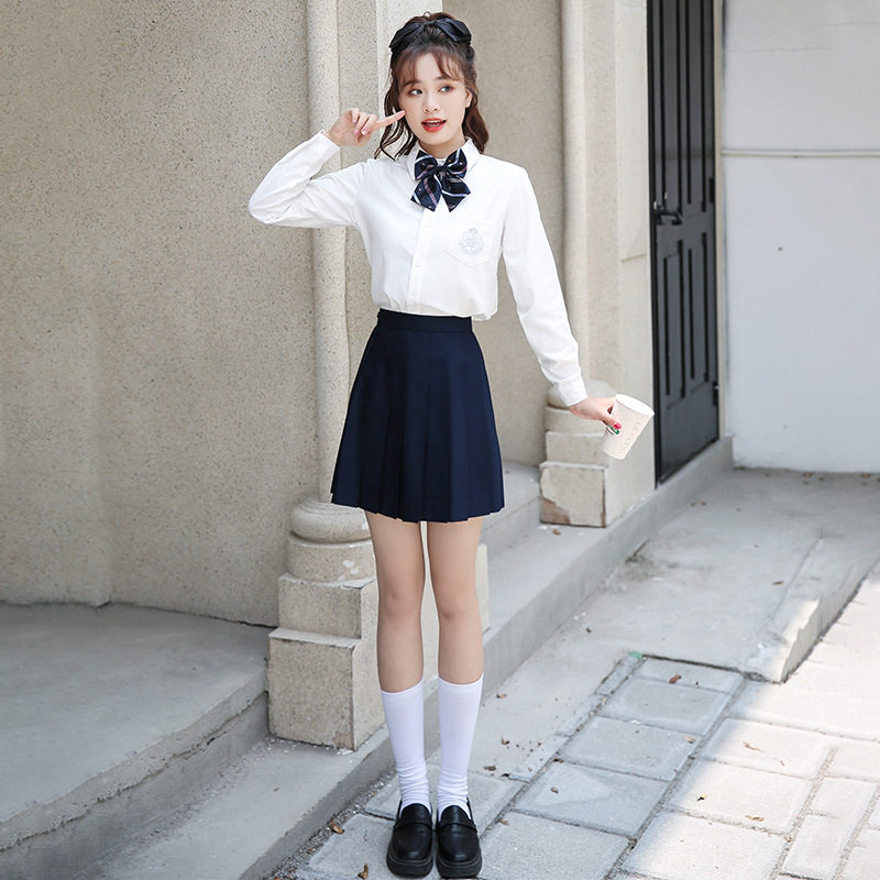 jk制服百褶裙短裙学院风高腰a字半身裙全套日系学生校服班服套装