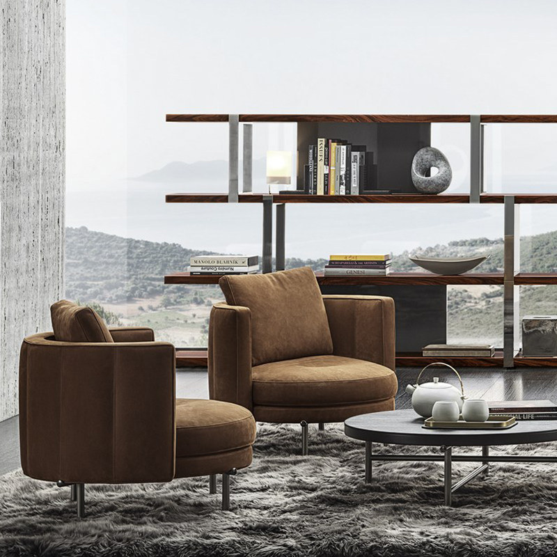 诺华纳图旗意式极minotti真皮布艺单人沙发休闲椅沙发椅