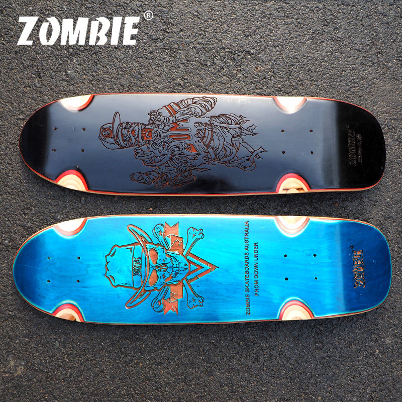 zombie雕刻大鱼公路滑板枫木小鱼成人代步巡航滑板