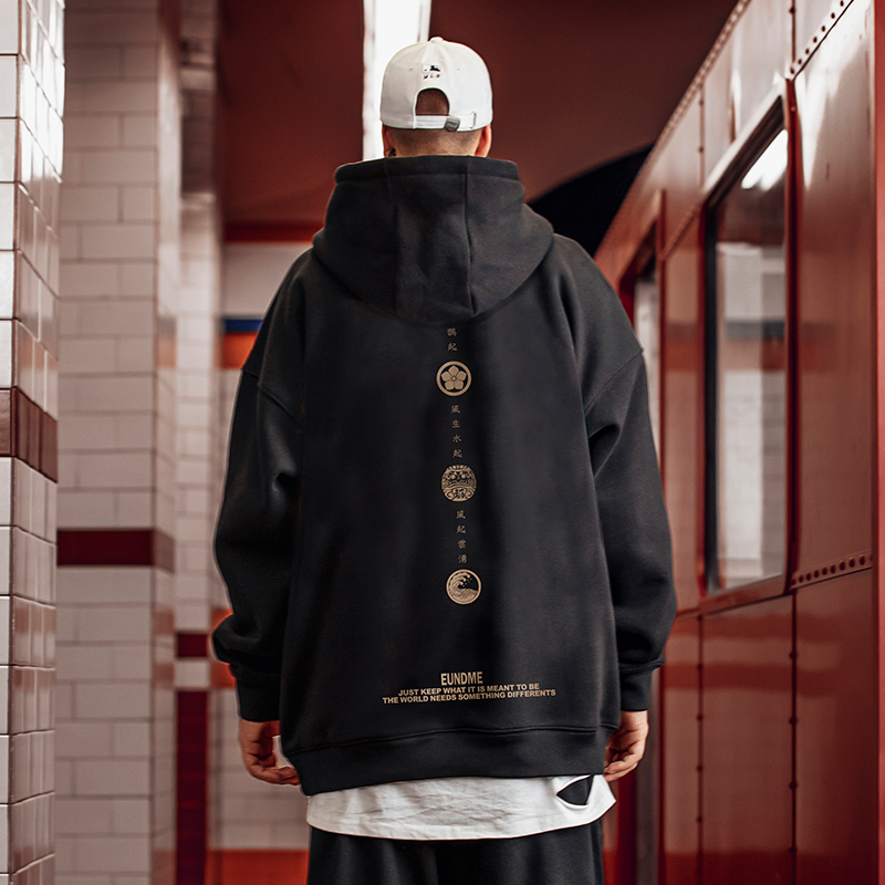 春季潮牌卫衣男连帽大码带帽国潮加大加肥男装加绒男士情侣装外套