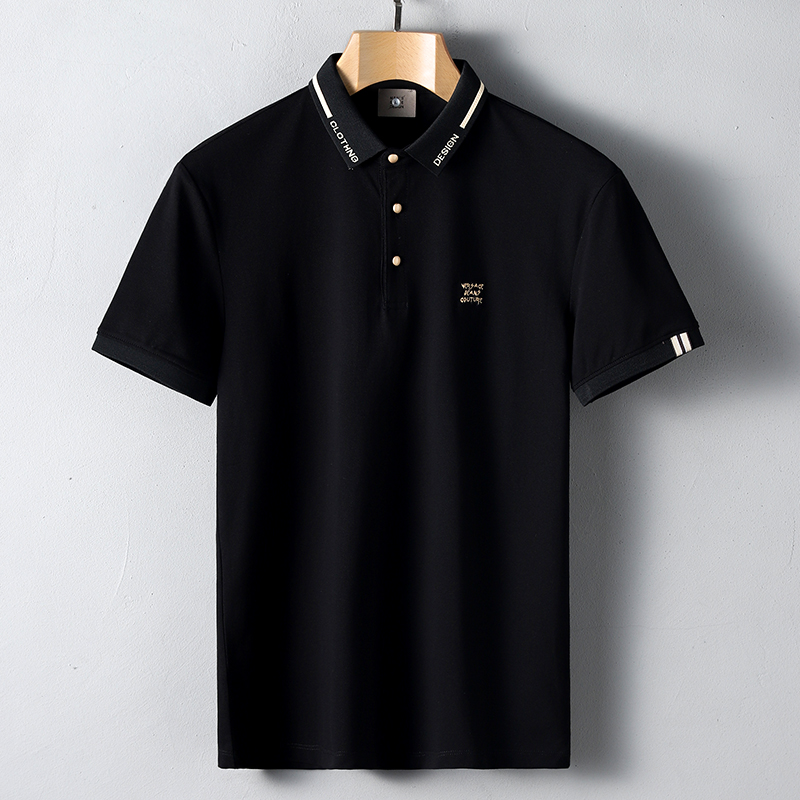 翻领轻商务丝光棉防皱高端男士polo衫夏季新款短袖T恤男装上衣服