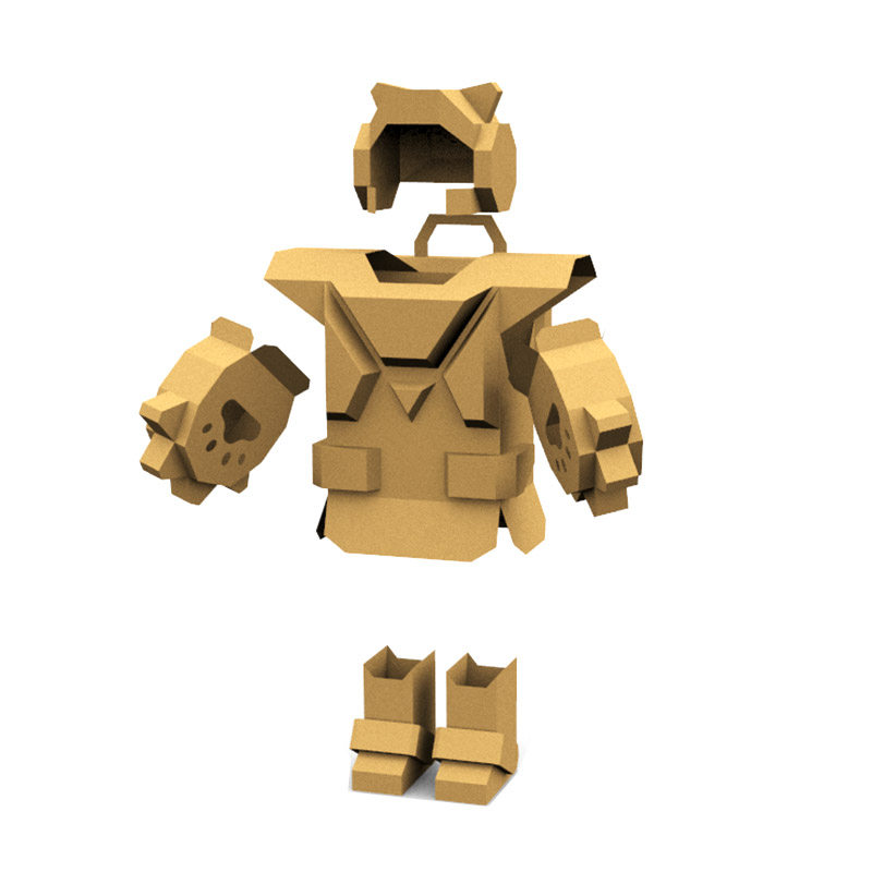 纸箱机器人模型儿童玩具手工diy制作涂色盔甲纸盒白模填色