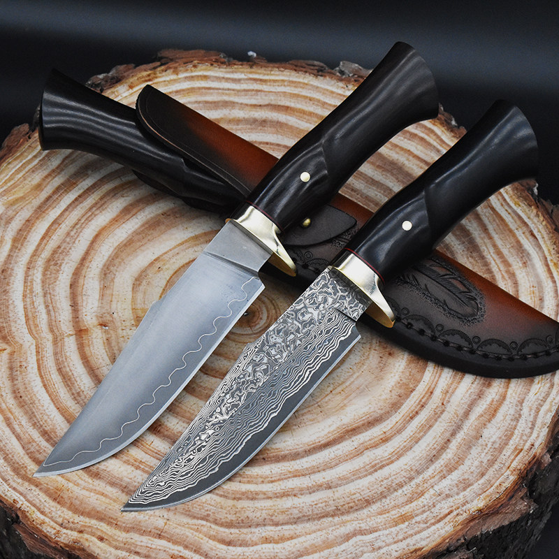 锻打大马士革钢刀vg10户外军刀锋利开刃收藏博伊其他户外刀具