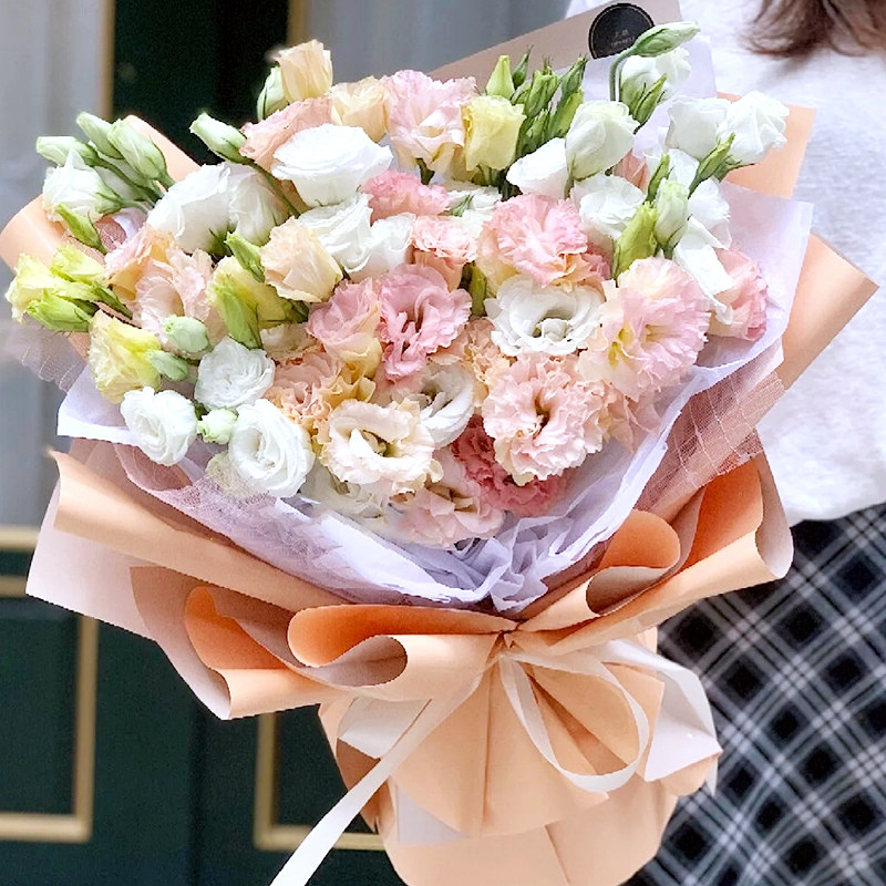 山东抖音网红文艺甘菊雏菊桔梗花束鲜花速递(同城)