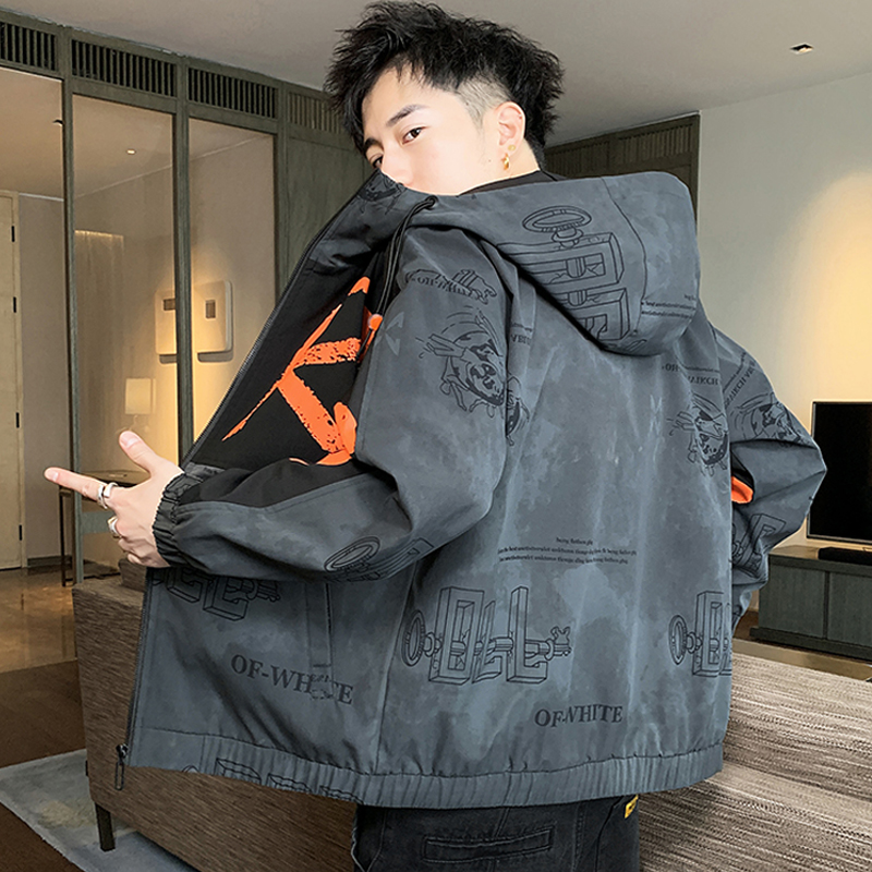 外套男春秋季韩版潮流痞帅气休闲百搭2022年新款夹克褂子ins风衣