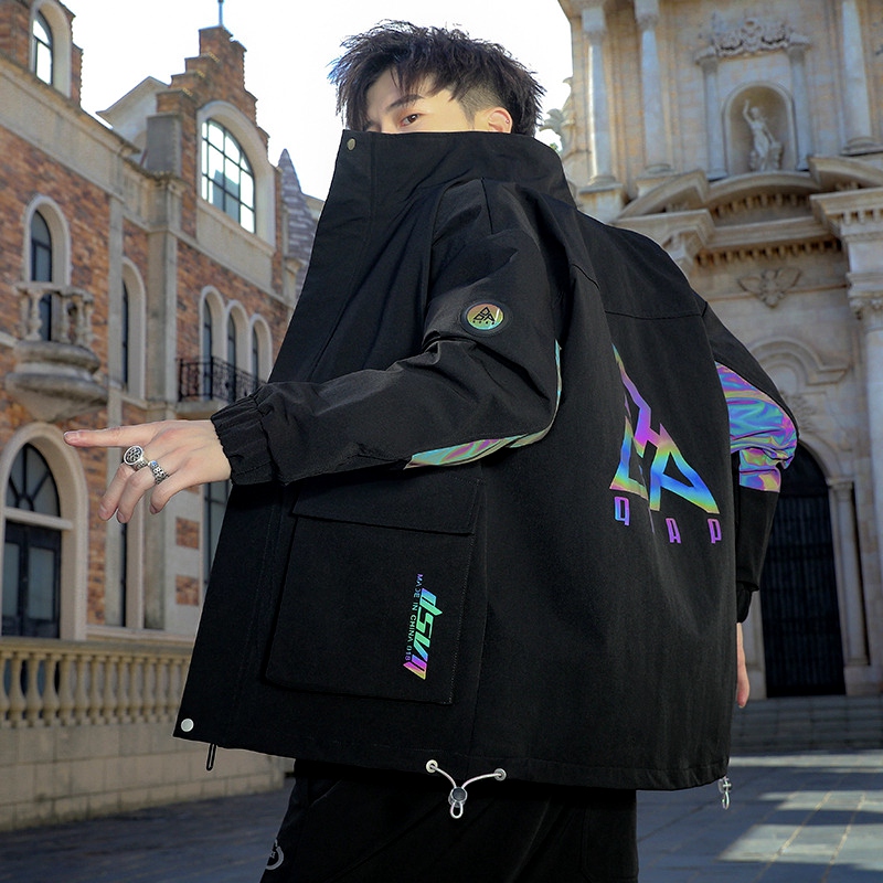 外套男春秋季韩版潮流帅气百搭休闲秋冬褂子潮牌风衣ins工装夹克