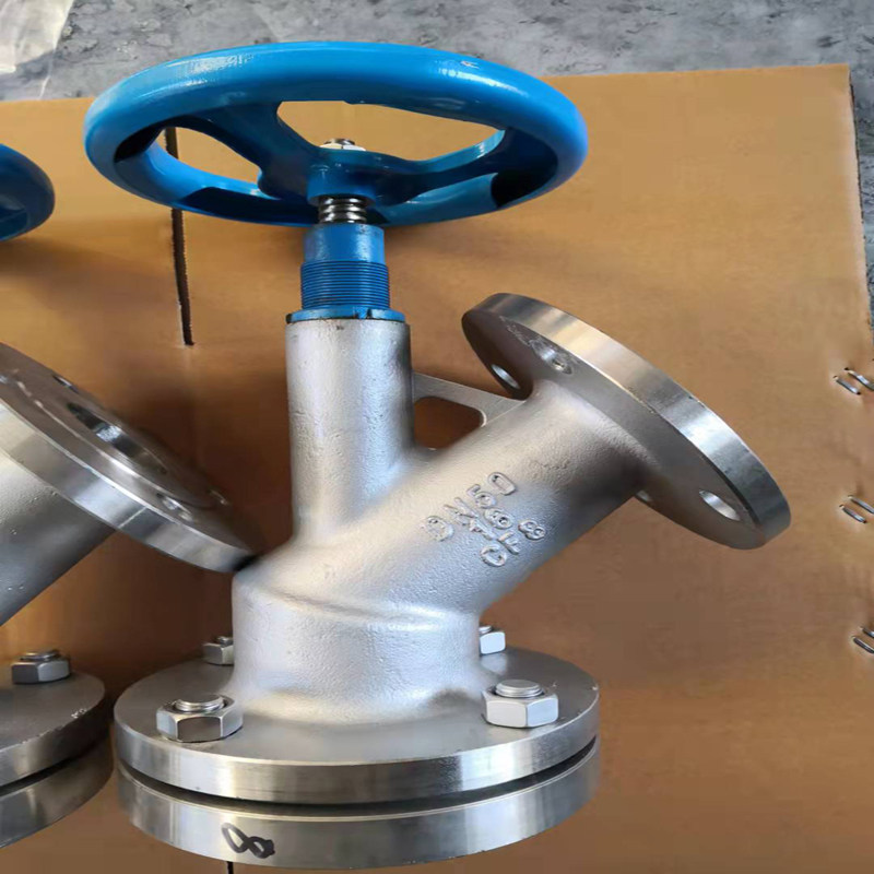 201304不锈钢下展式放料阀反应釜底阀门斜口y型截止阀hg892