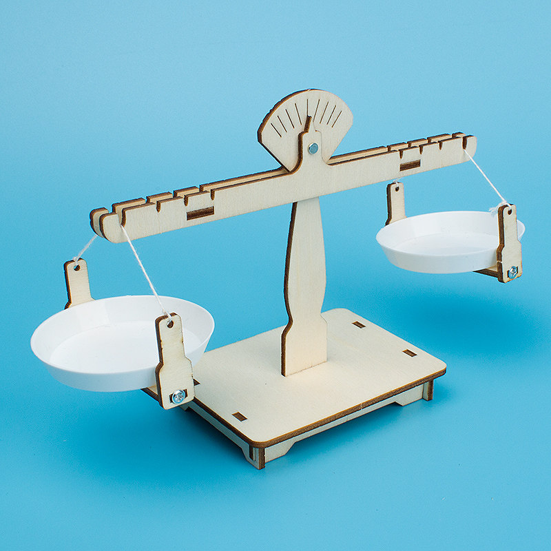 自制天平科技制作手工拼装作业创客stem课程科学实验