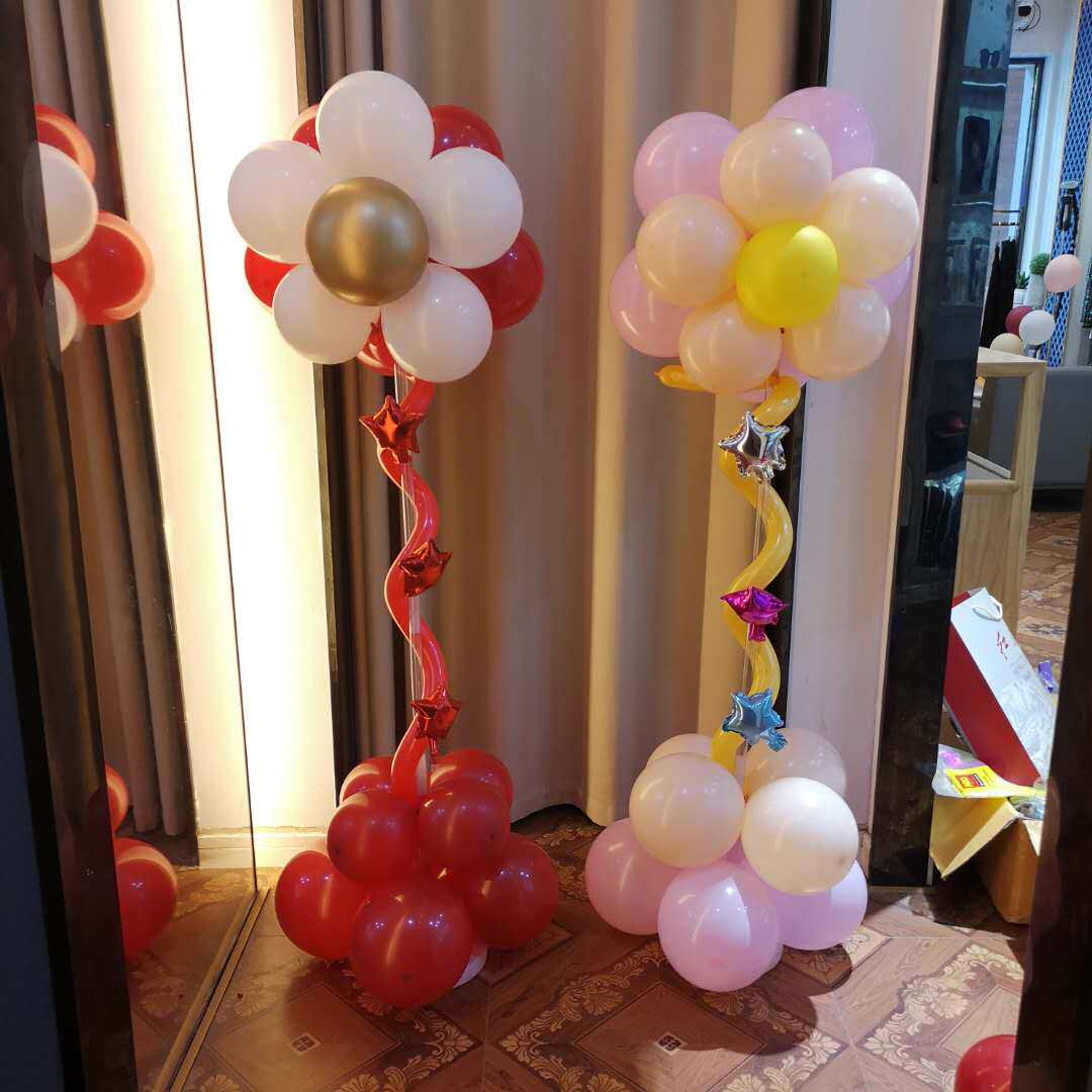 气球迎宾花朵路引生日装扮立柱大厅米奇门柱气球