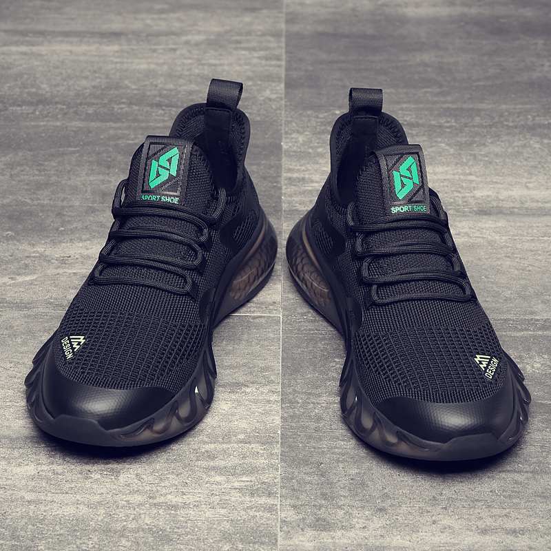 奥赛伦运动鞋男夏季透气2022新款跑步鞋网面软底男士飞织休闲鞋子