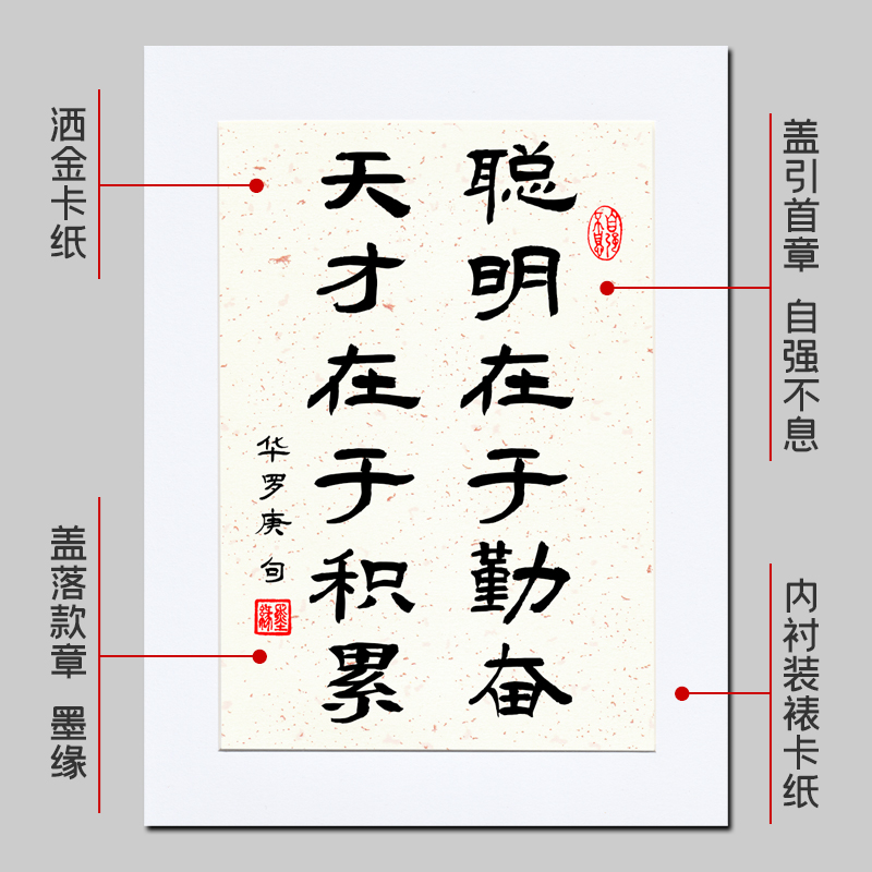 在于聪明勤奋天才积累书法激励励志学生挂画书法