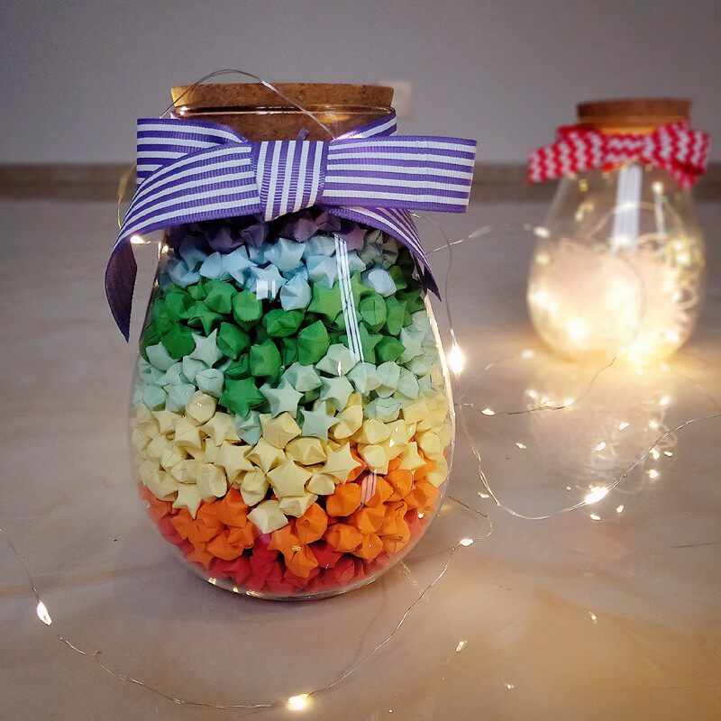 星星许愿瓶2019新款玻璃瓶装饰1314幸运星折纸木塞幸运星