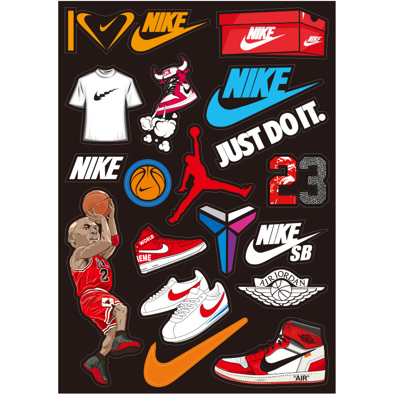 飞人aj篮球球鞋潮牌贴纸个性行李箱笔记本电脑滑板笔记本个性小贴纸